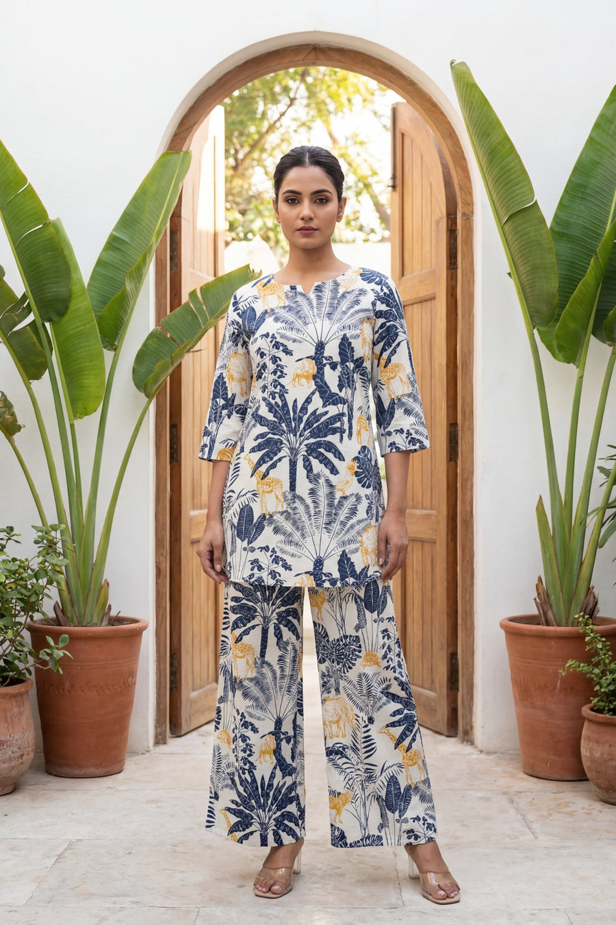 Tropical Canvas: Cream Botanical Cotton Co-ord Set — image 6