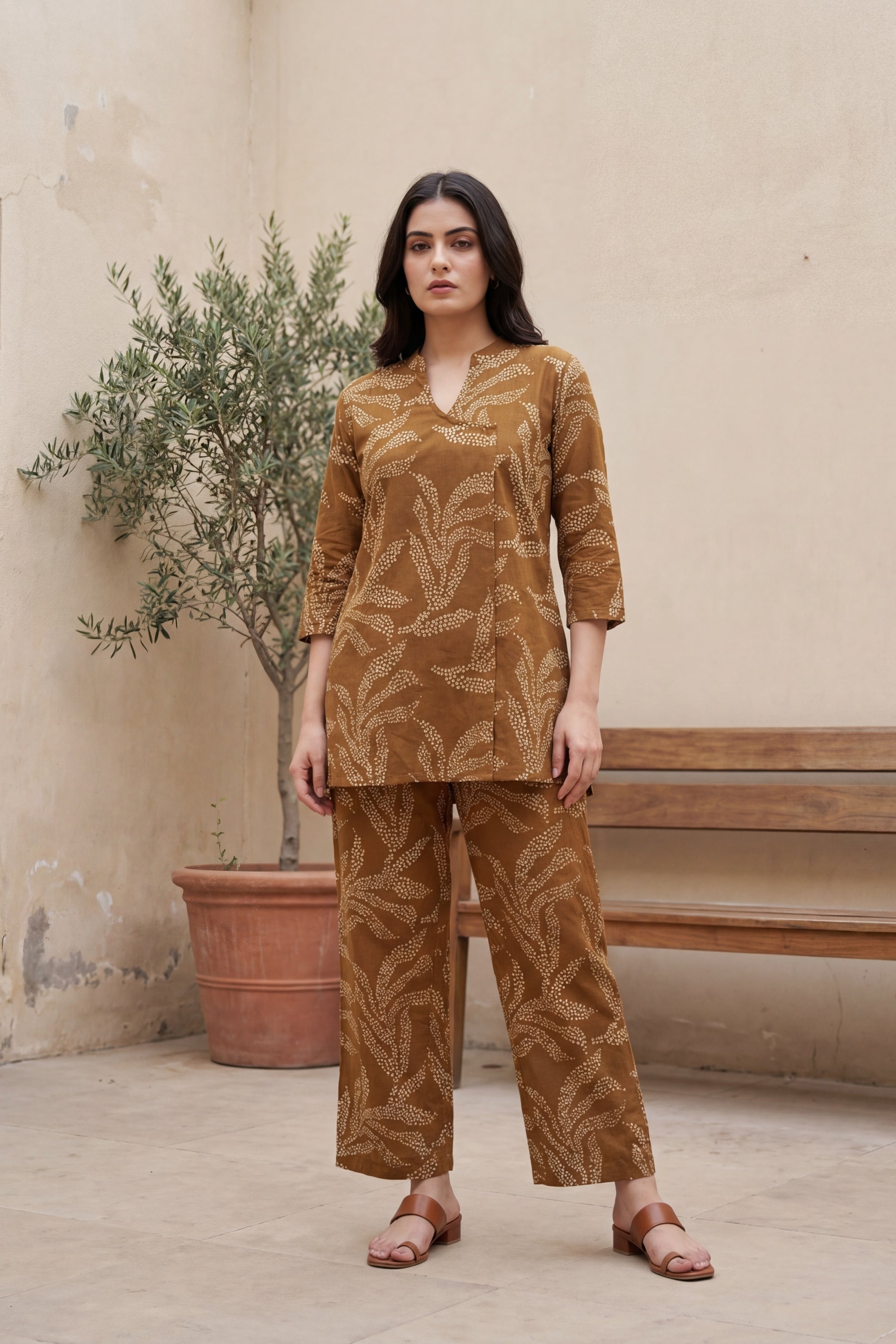 Earthy Grace Cotton Angrakha Co-ord Set - Me&My