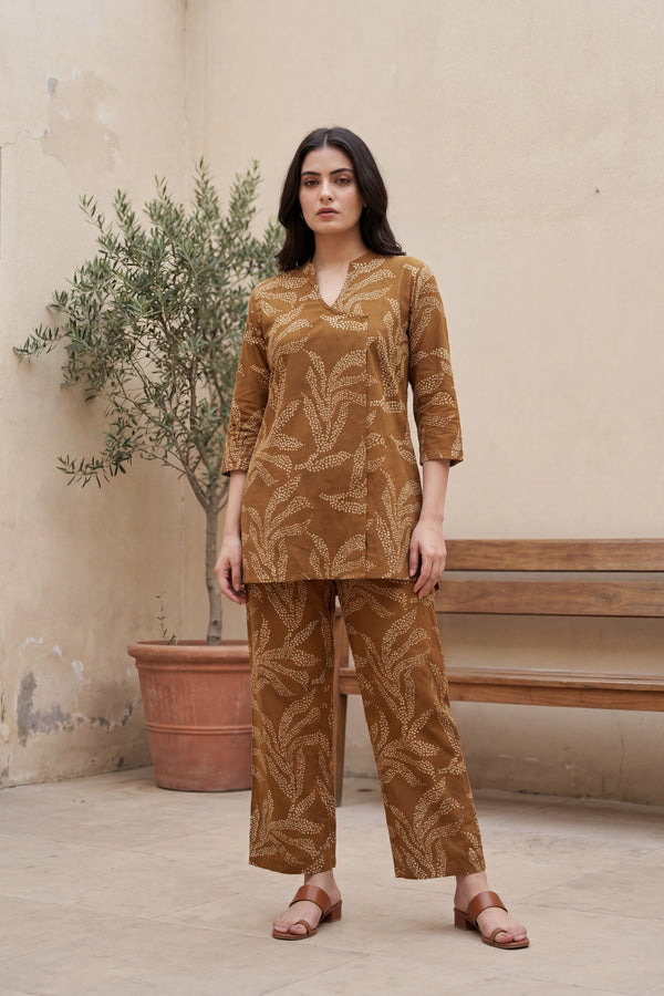Earthy Grace Cotton Angrakha Co-ord Set