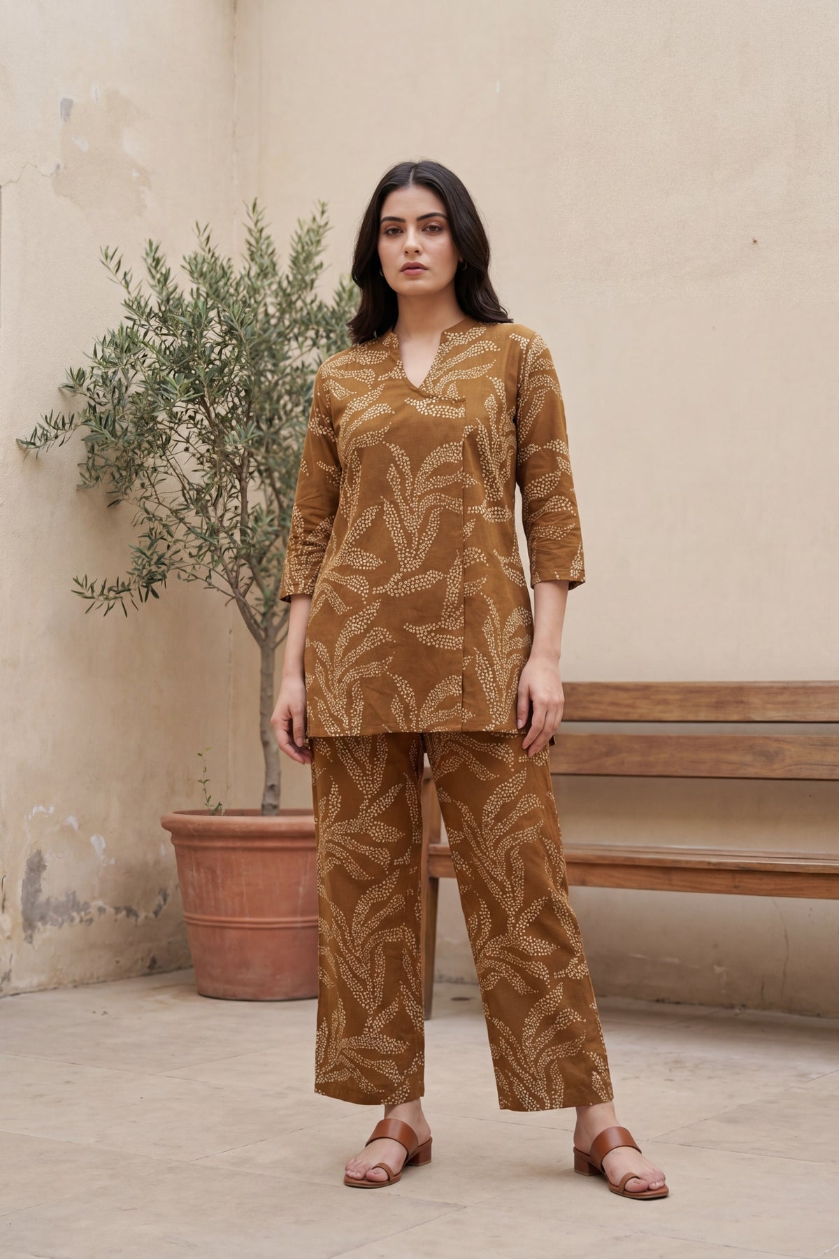 Earthy Grace Cotton Angrakha Co-ord Set - Me&My
