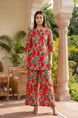 Crimson Petal Cotton Co-ord Set