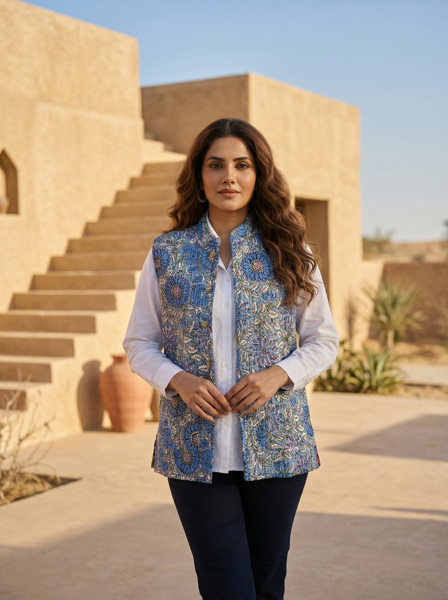 Bloomtide Cotton Reversible Quilted Jacket — image 9
