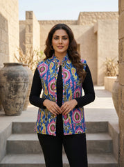 Cobalt Motion Cotton Reversible Quilted Jacket