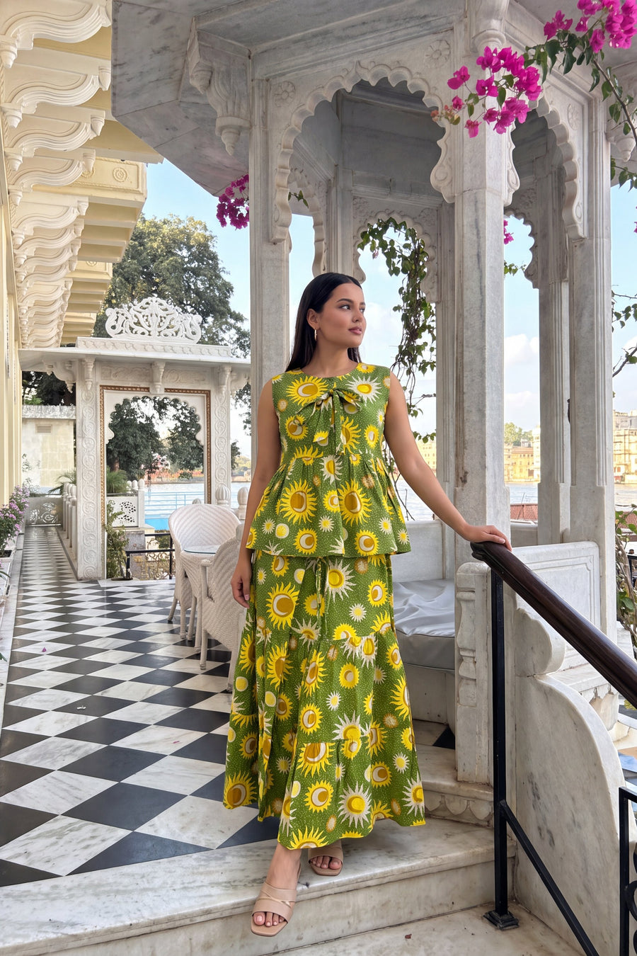 Emerald Waltz Cotton Skirt Set — image 11