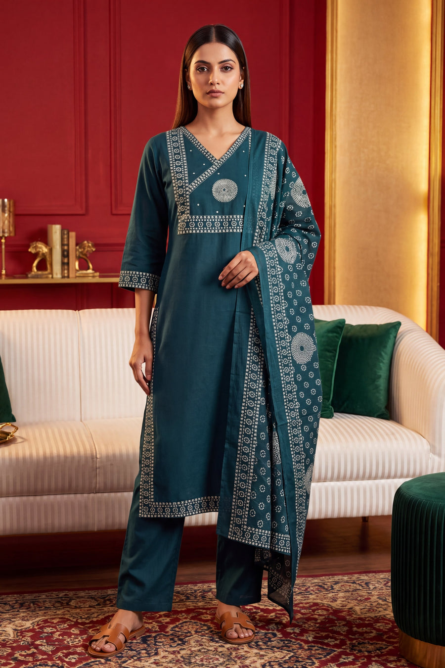 Denim Drift Cotton Dupatta Set — image 9