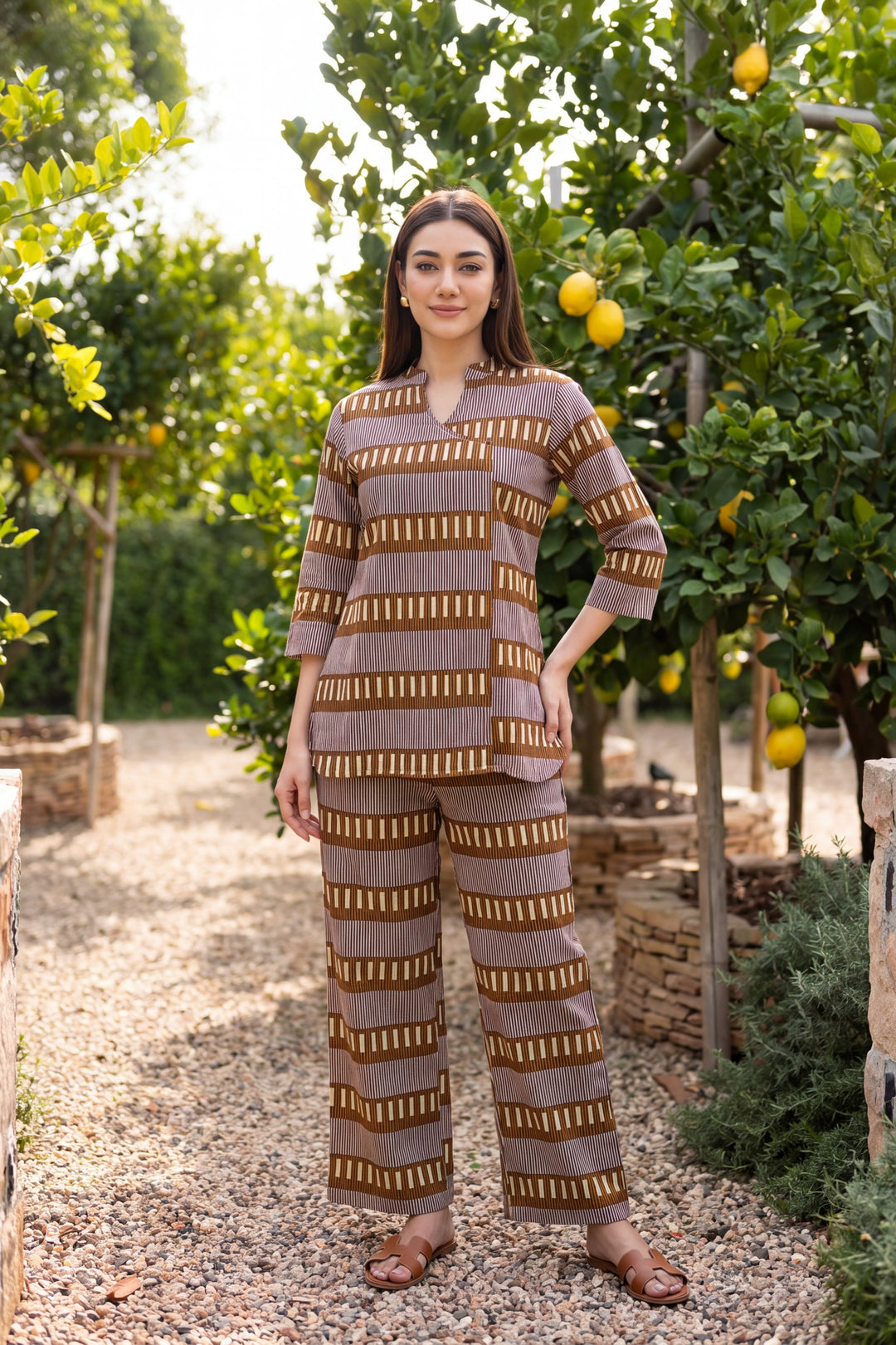 Olive Trellis Angrakha Cotton Co-ord Set