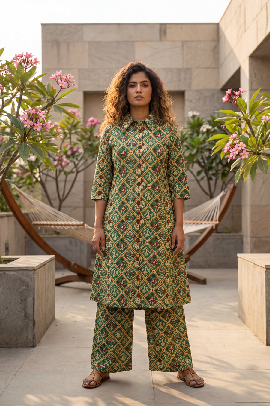 Teal Heritage Cotton Co-ord Set — image 5