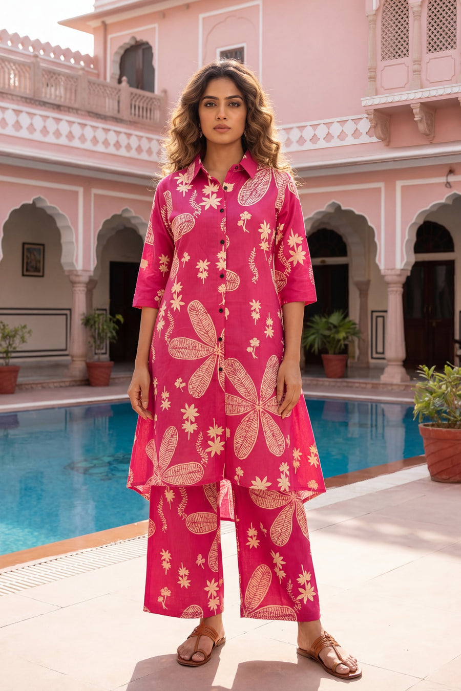 Magenta Bloom Cotton Co-ord Set — image 9