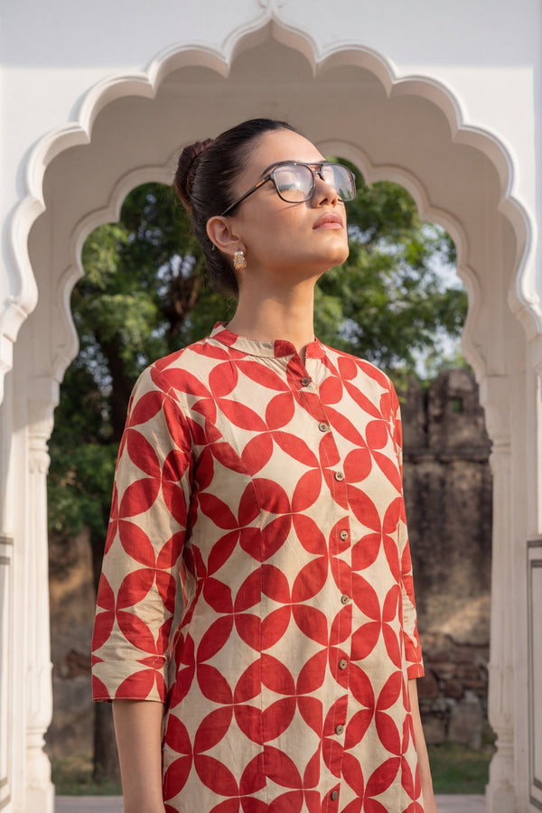 Brick Pinwheel Graphic Cotton Co-ord Set