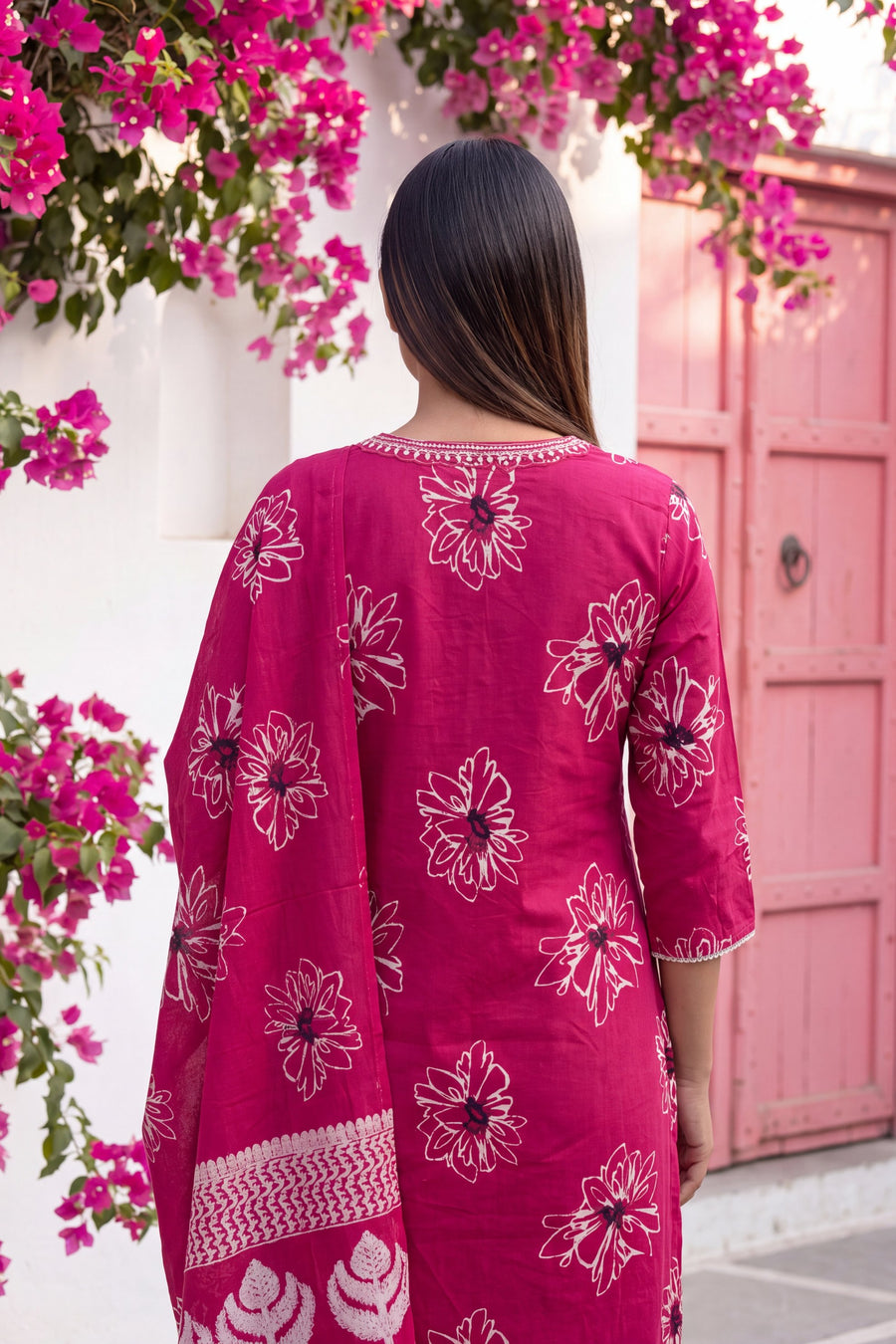 Fawn Rose Cotton Dupatta Set — image 5