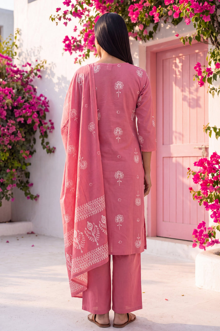 Boudoir Blush Cotton Dupatta Set — image 4