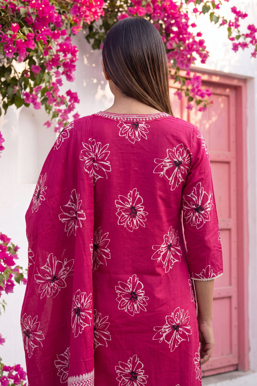 Fawn Rose Cotton Dupatta Set — image 4