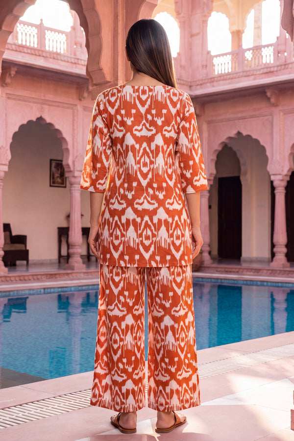 Copper Pumpkin Cotton Co-ord Set