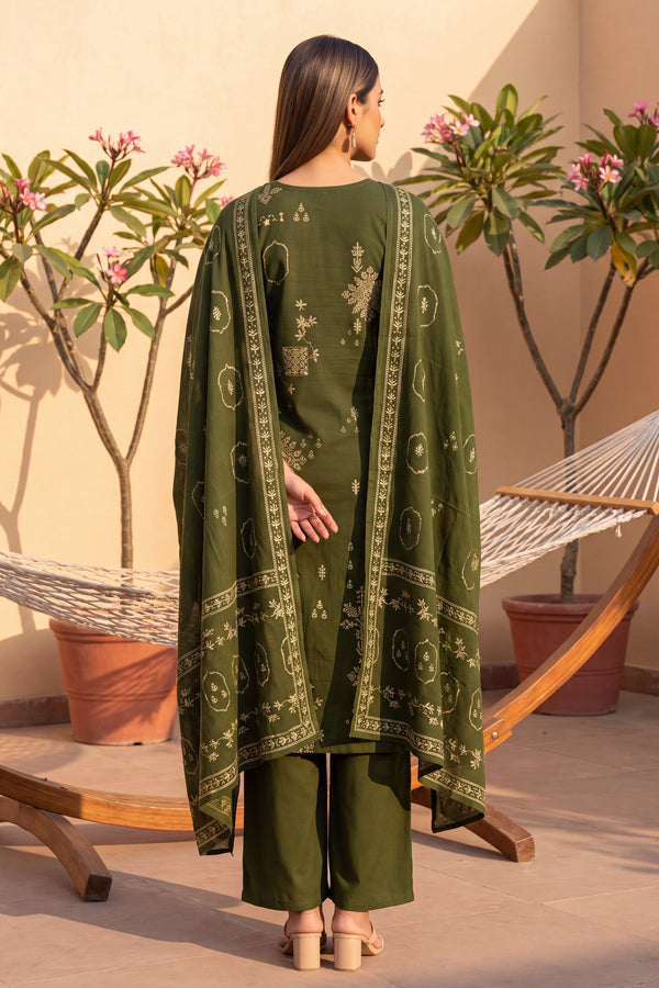 Tundra Sage Cotton Dupatta Set