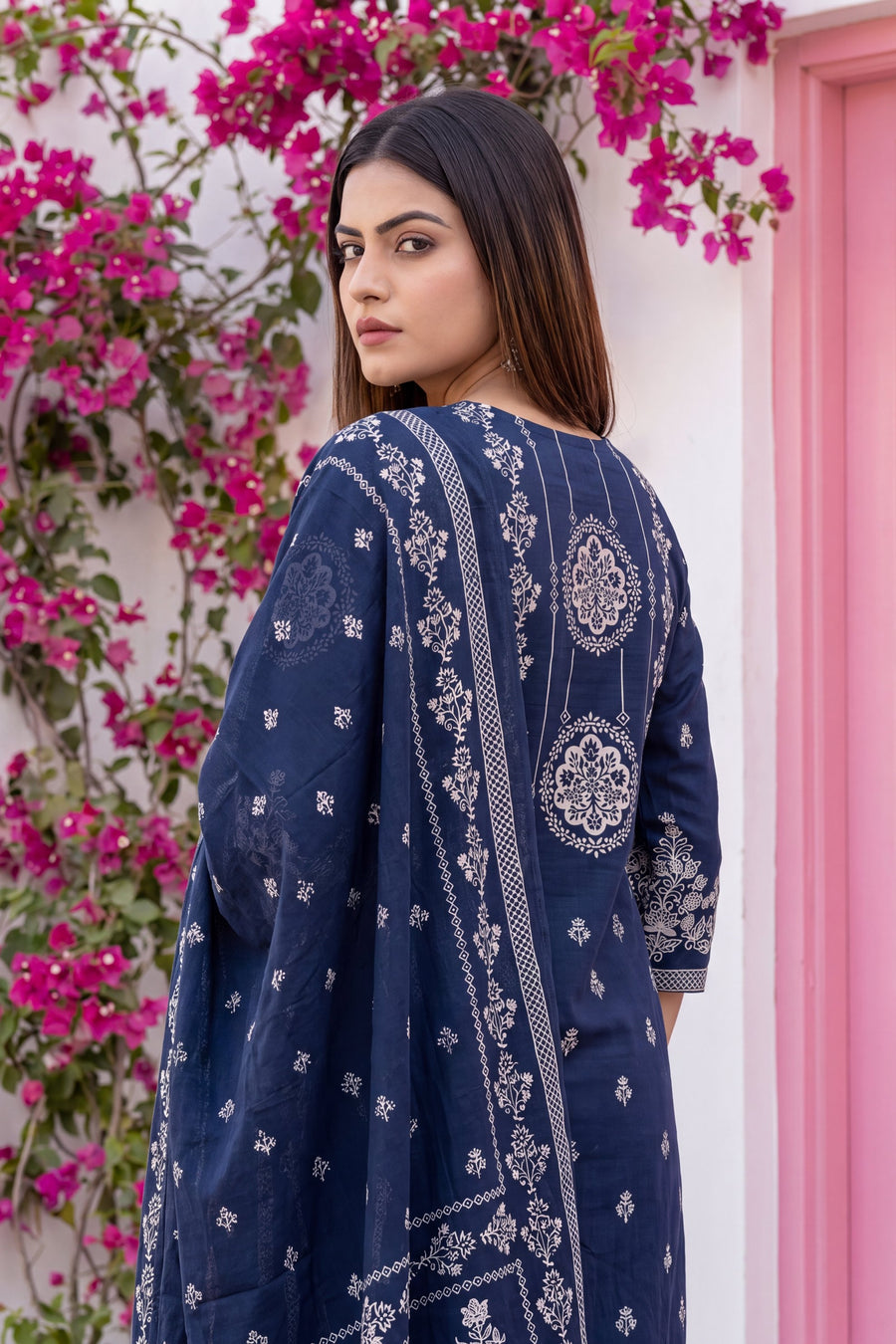 Caravan Azure Cotton Dupatta Set — image 4