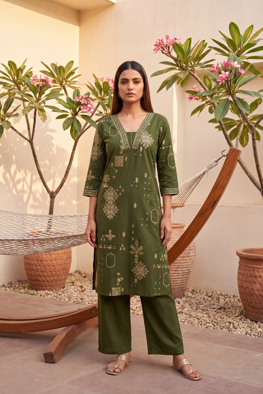 Tundra Sage Cotton Dupatta Set — image 5