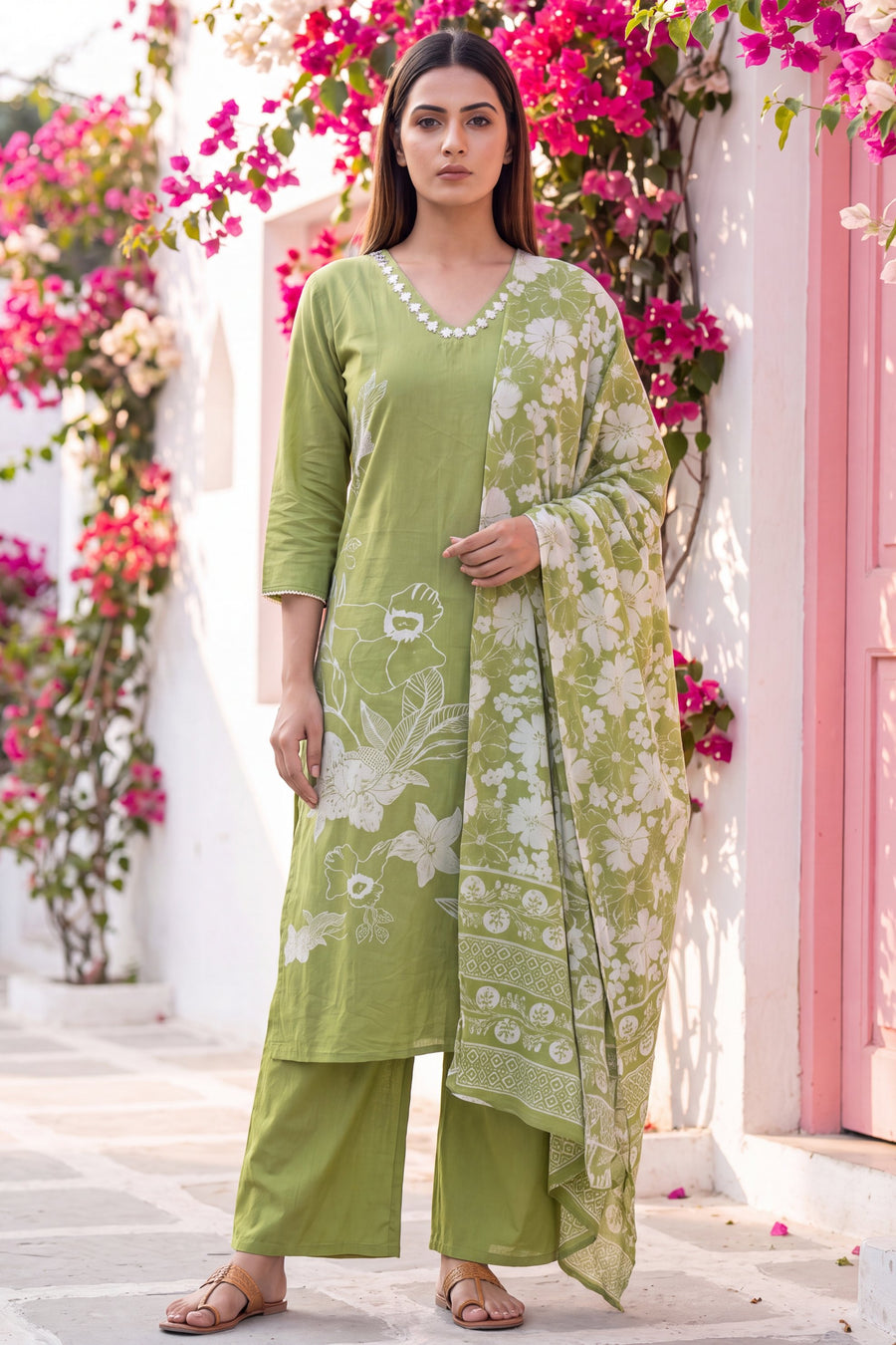 Veranda Fern Cotton Dupatta Set — image 5