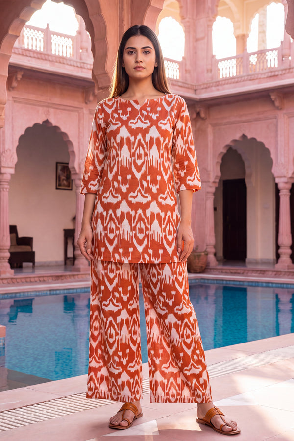 Copper Pumpkin Cotton Co-ord Set