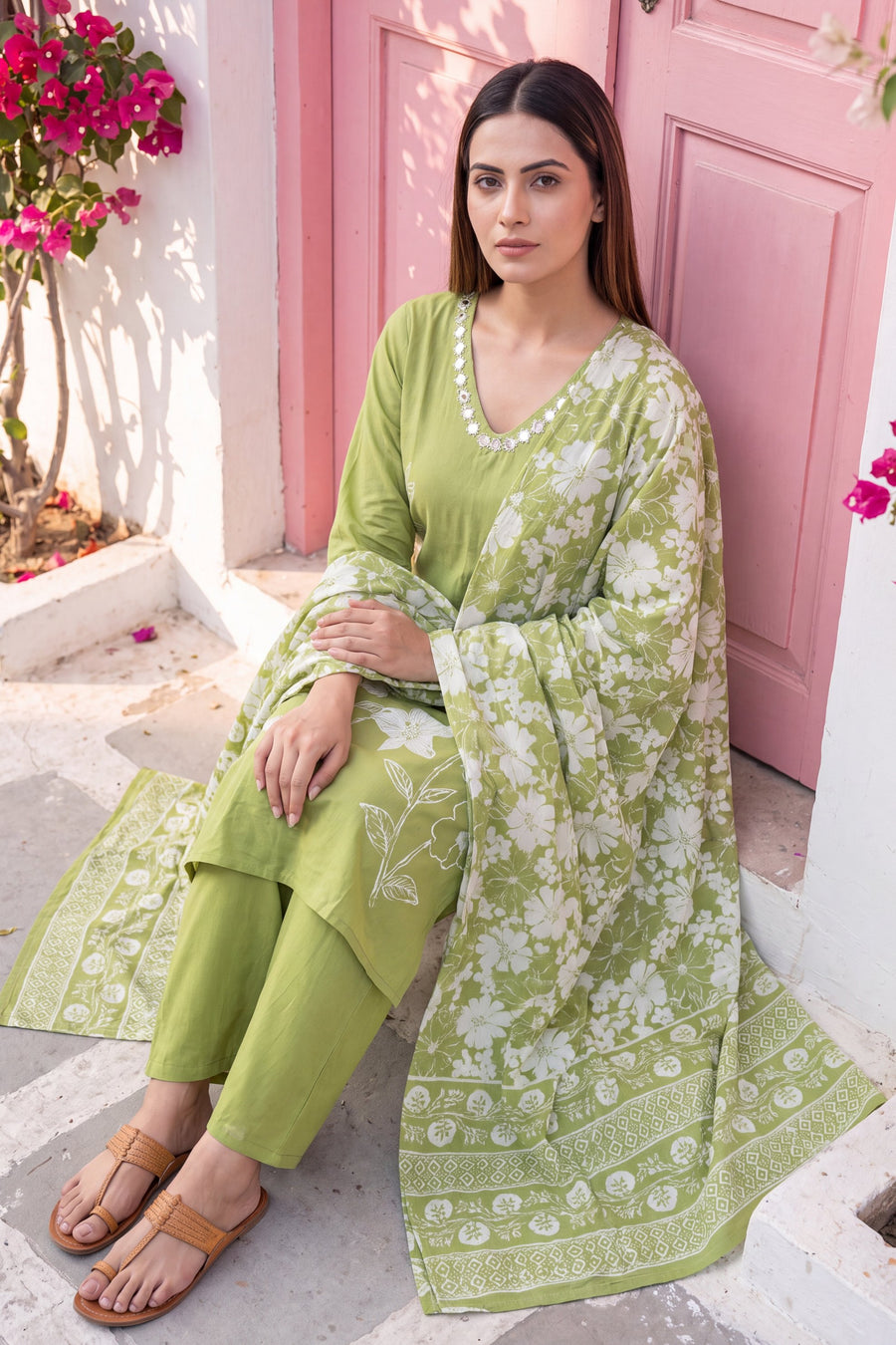 Veranda Fern Cotton Dupatta Set — image 6