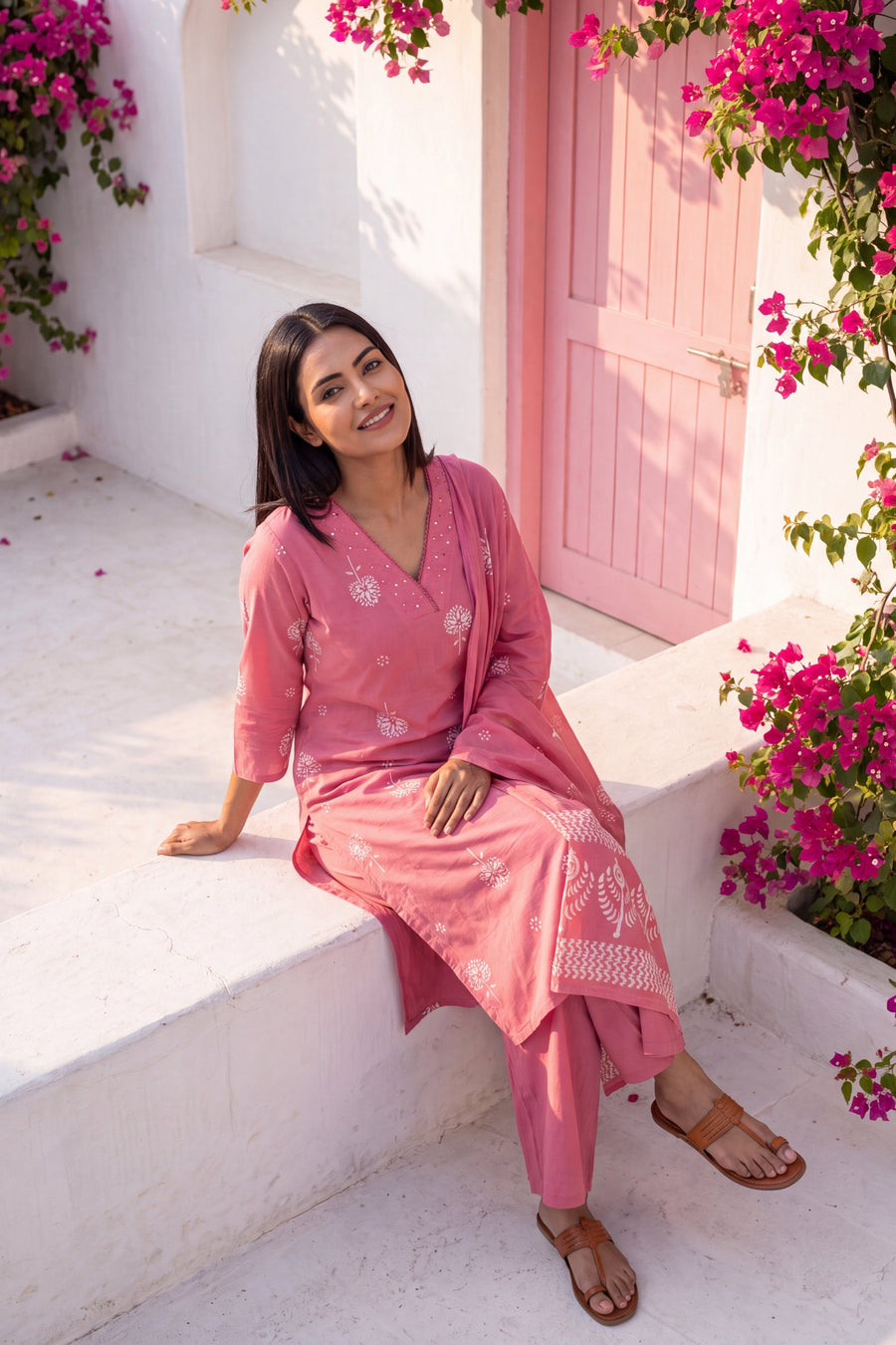 Boudoir Blush Cotton Dupatta Set — image 5