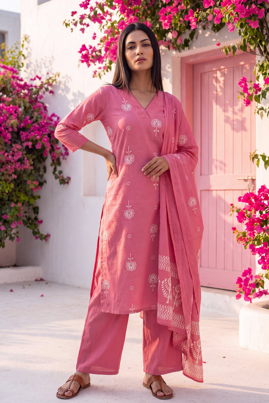 Boudoir Blush Cotton Dupatta Set — image 6