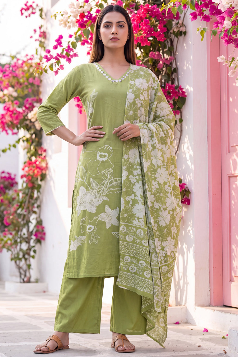 Veranda Fern Cotton Dupatta Set — image 7