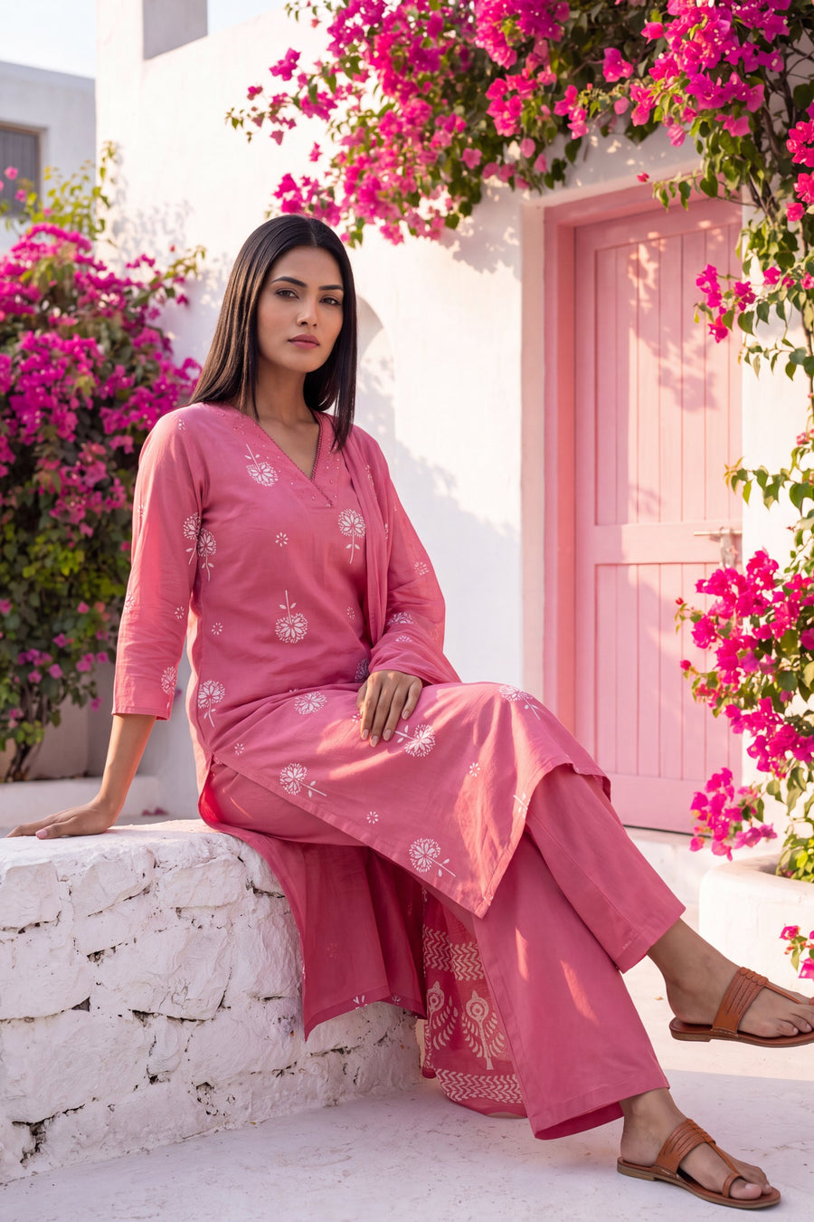 Boudoir Blush Cotton Dupatta Set — image 7