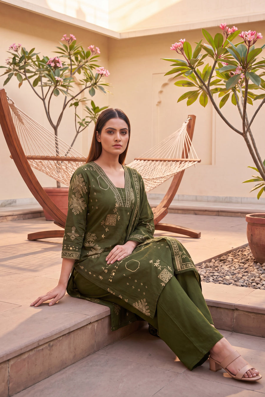 Tundra Sage Cotton Dupatta Set — image 8