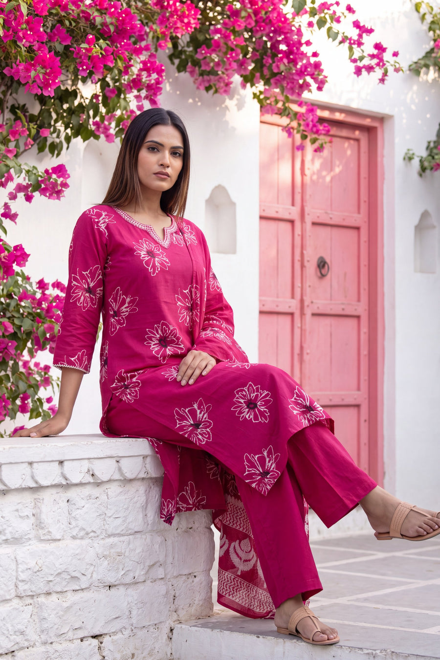 Fawn Rose Cotton Dupatta Set — image 10