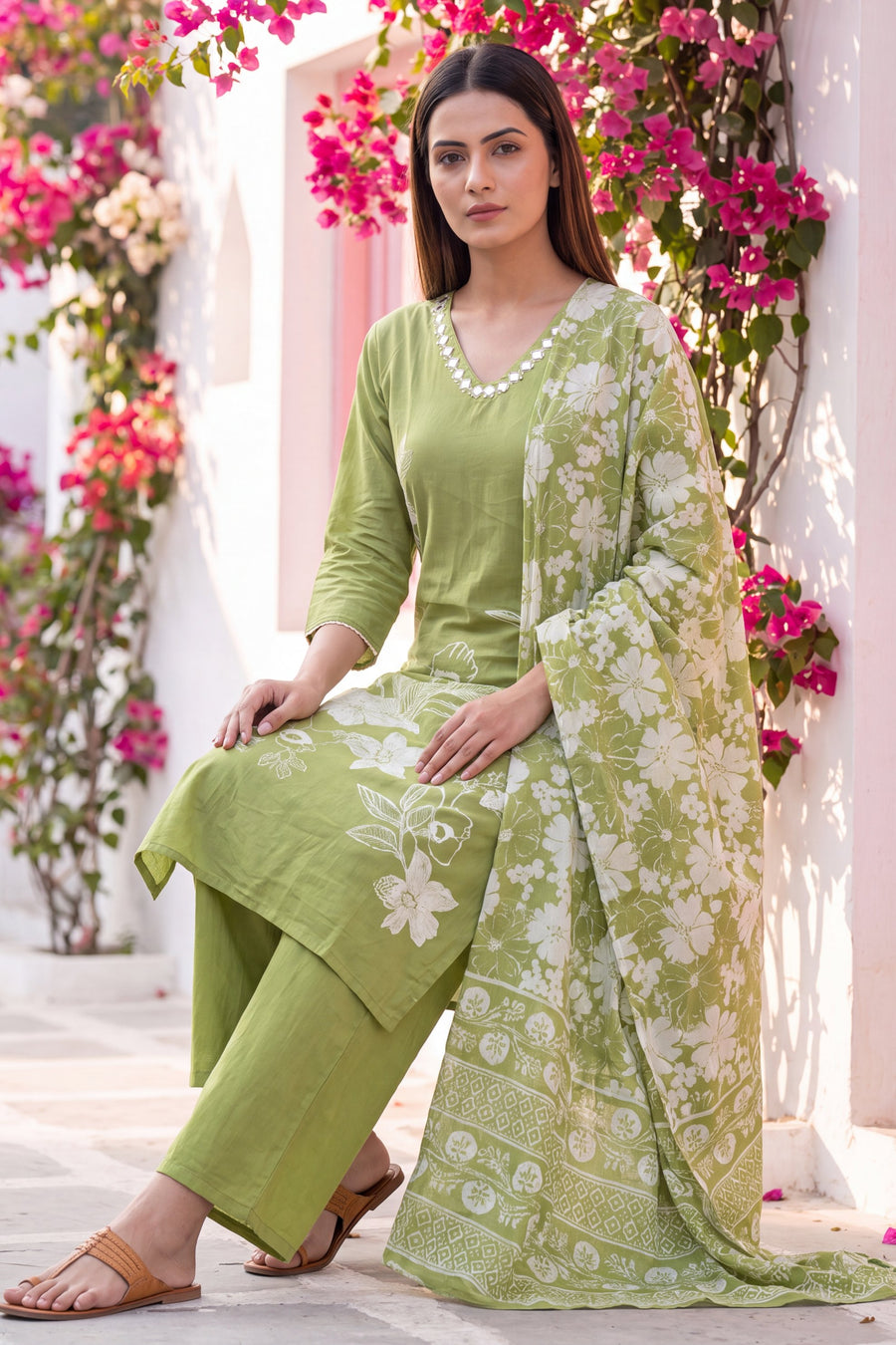 Veranda Fern Cotton Dupatta Set — image 8