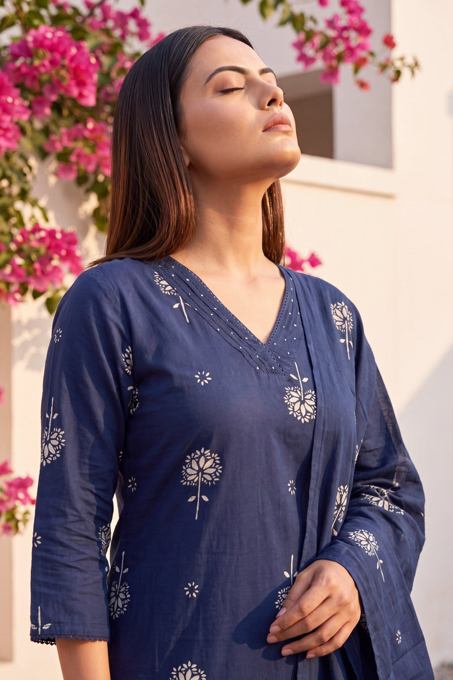 Lantern Sapphire Cotton Dupatta Set — image 10