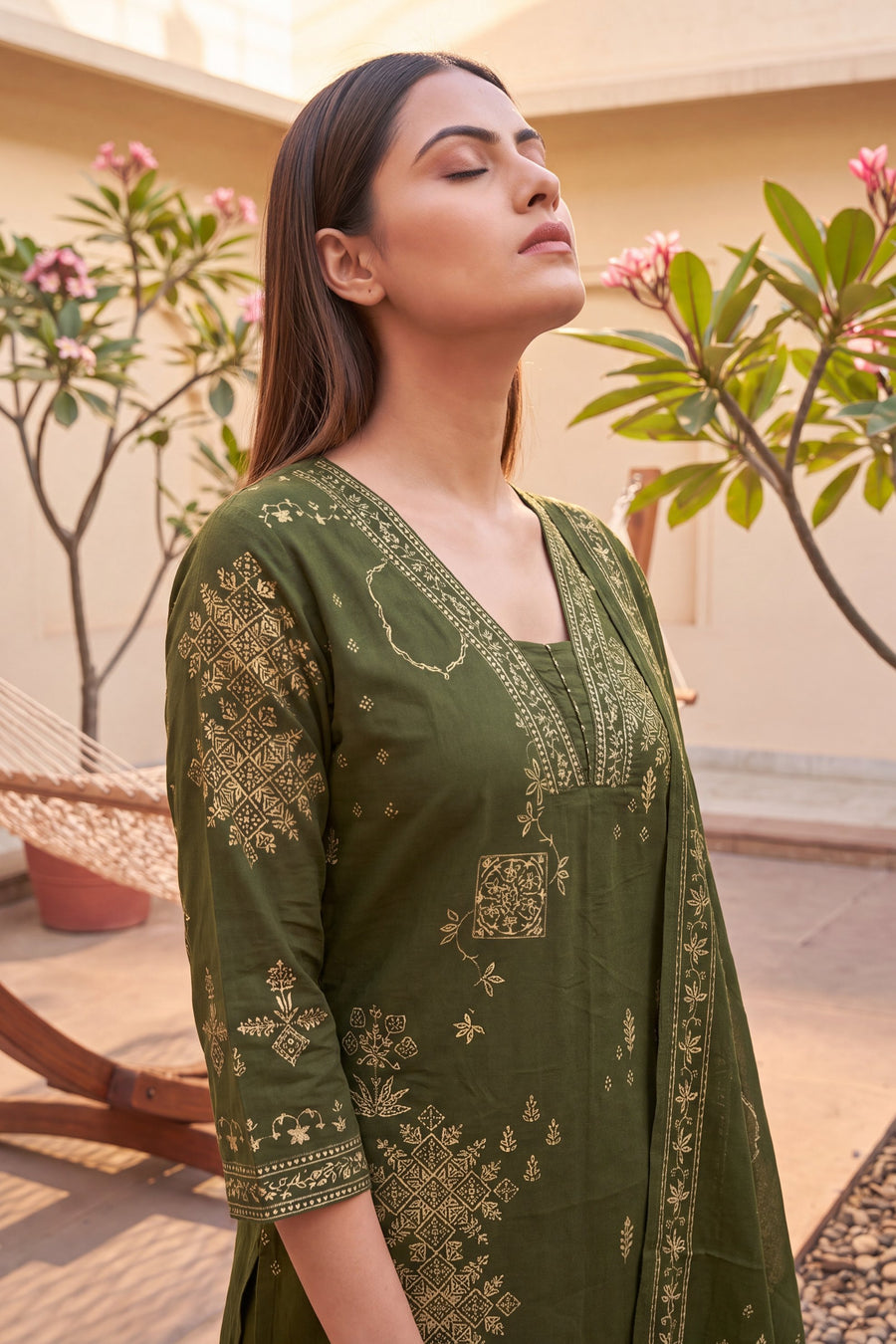 Tundra Sage Cotton Dupatta Set — image 9