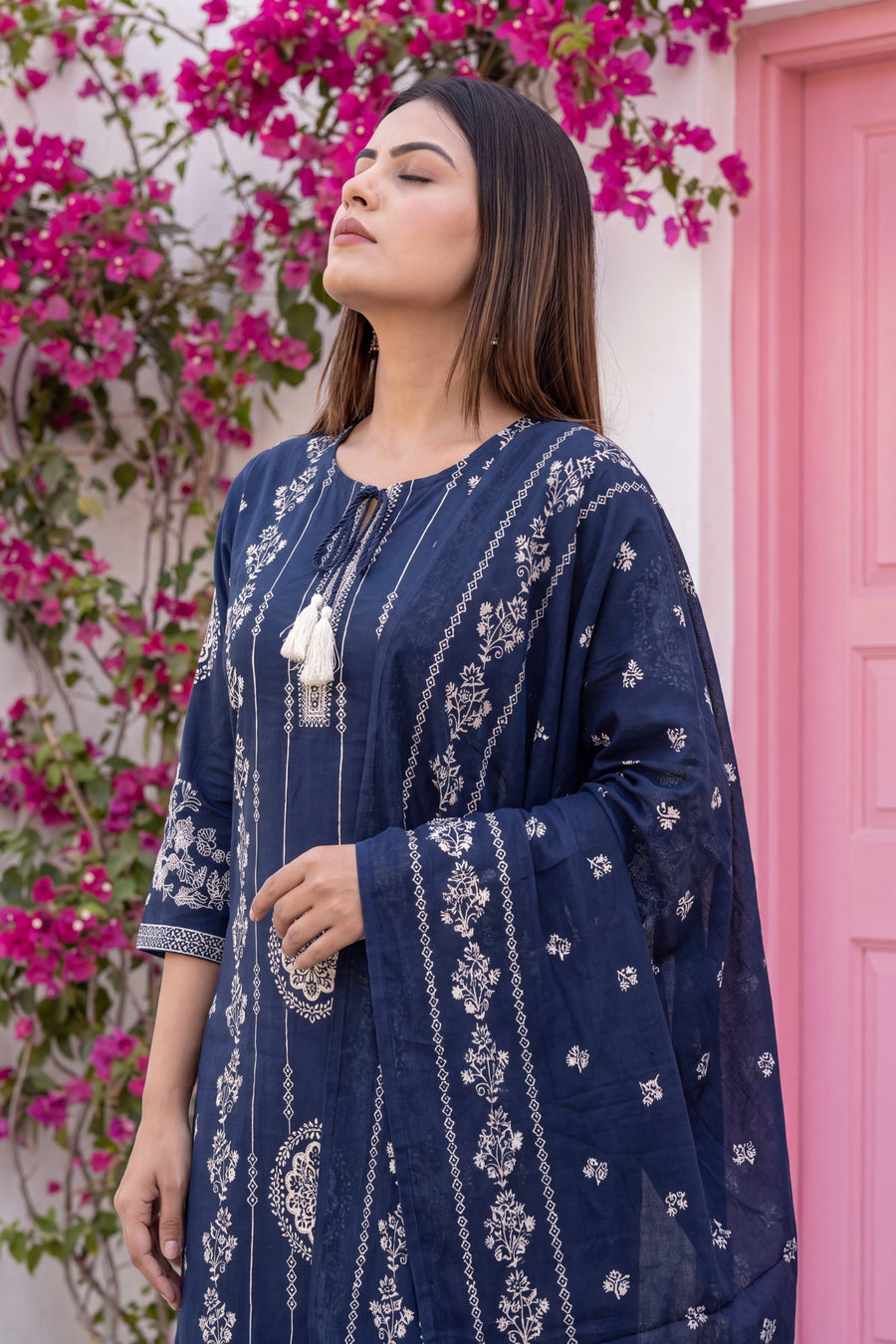 Caravan Azure Cotton Dupatta Set — image 8