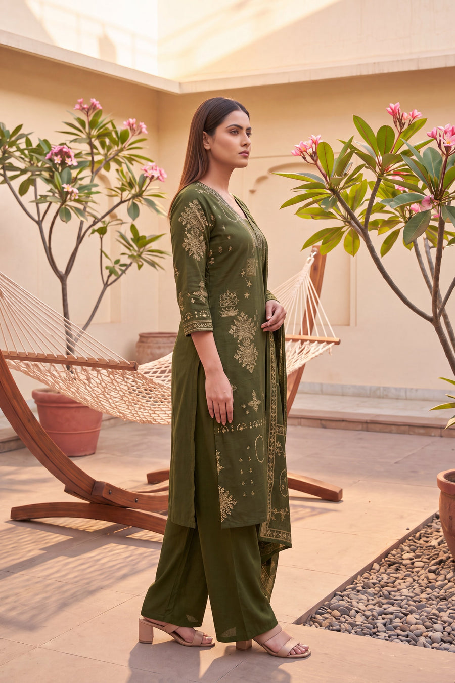 Tundra Sage Cotton Dupatta Set — image 10