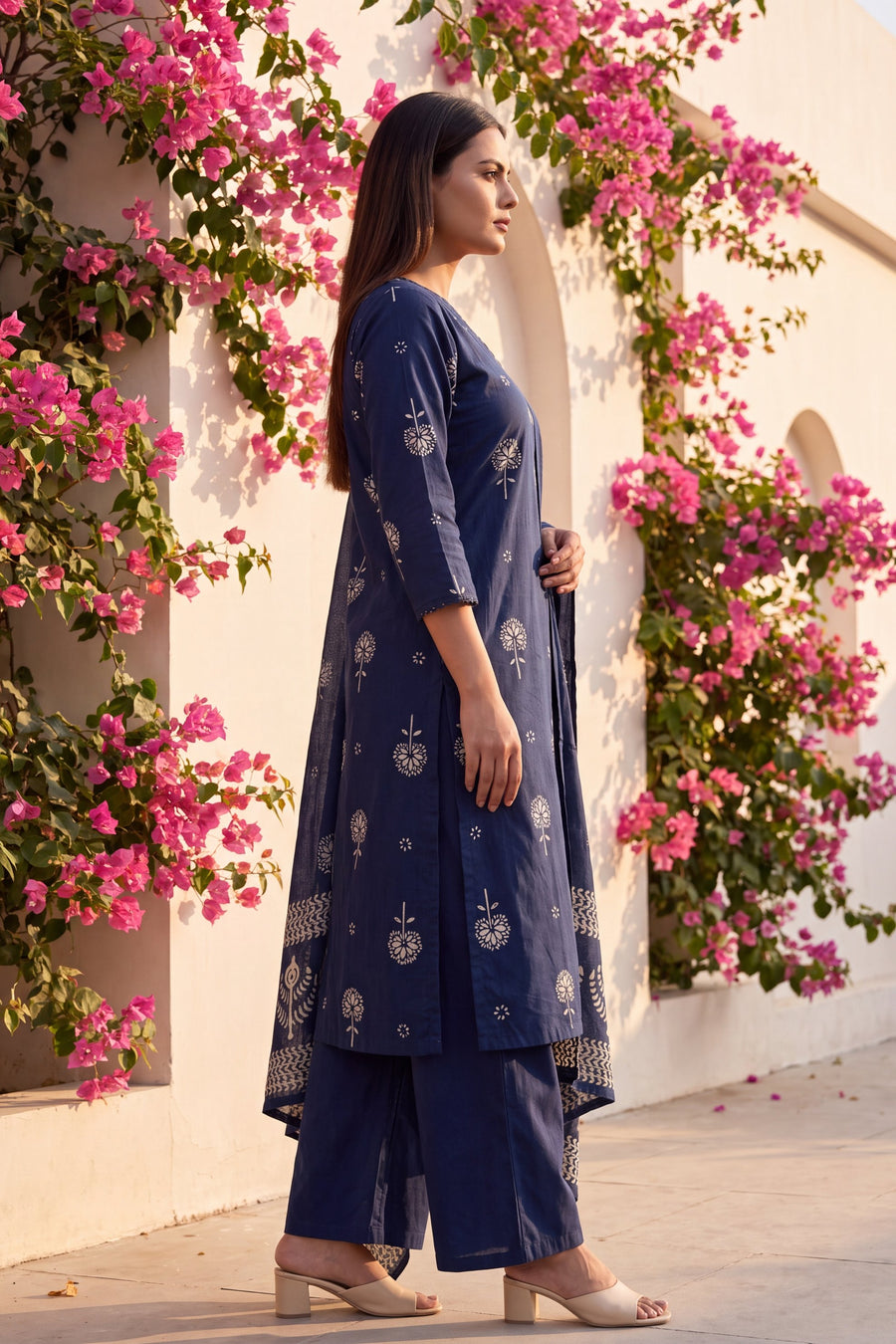 Lantern Sapphire Cotton Dupatta Set — image 11