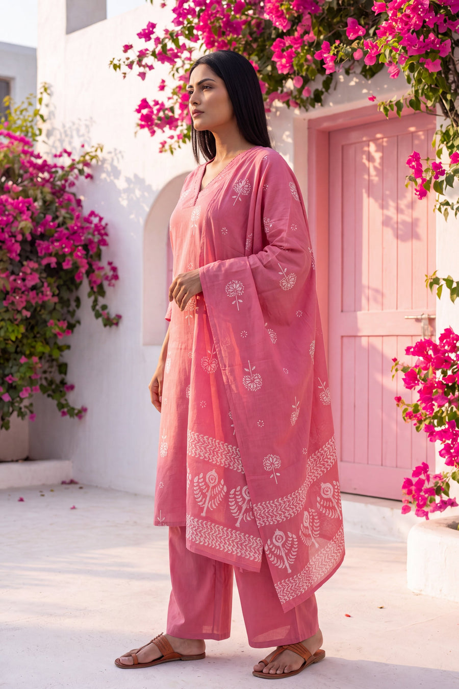 Boudoir Blush Cotton Dupatta Set — image 9