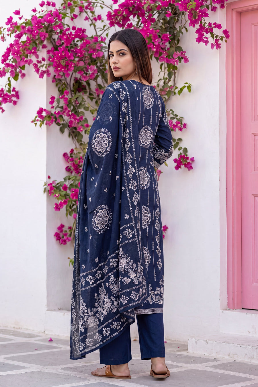 Caravan Azure Cotton Dupatta Set — image 10