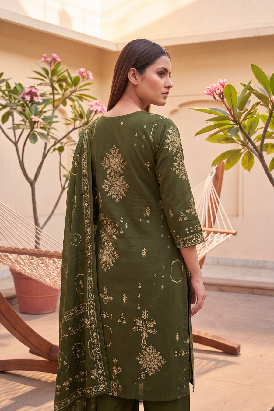 Tundra Sage Cotton Dupatta Set — image 11