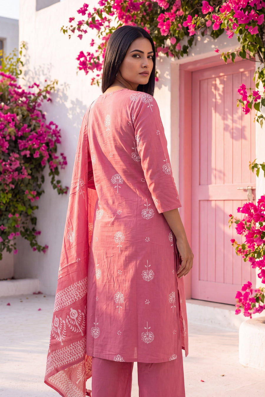 Boudoir Blush Cotton Dupatta Set — image 10