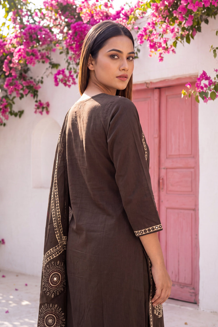Cinnamon Tawny Cotton Dupatta Set — image 10