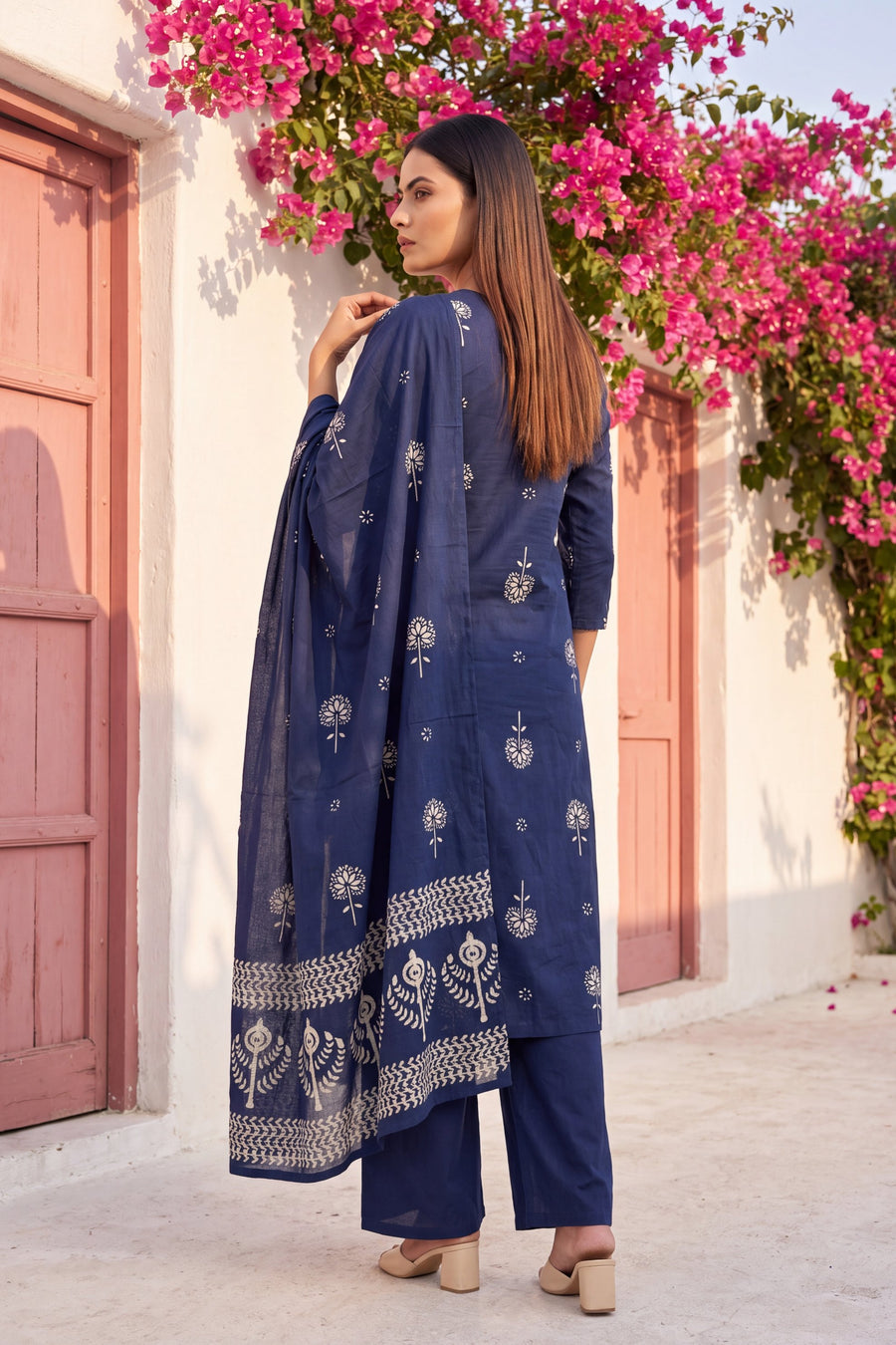 Lantern Sapphire Cotton Dupatta Set — image 12