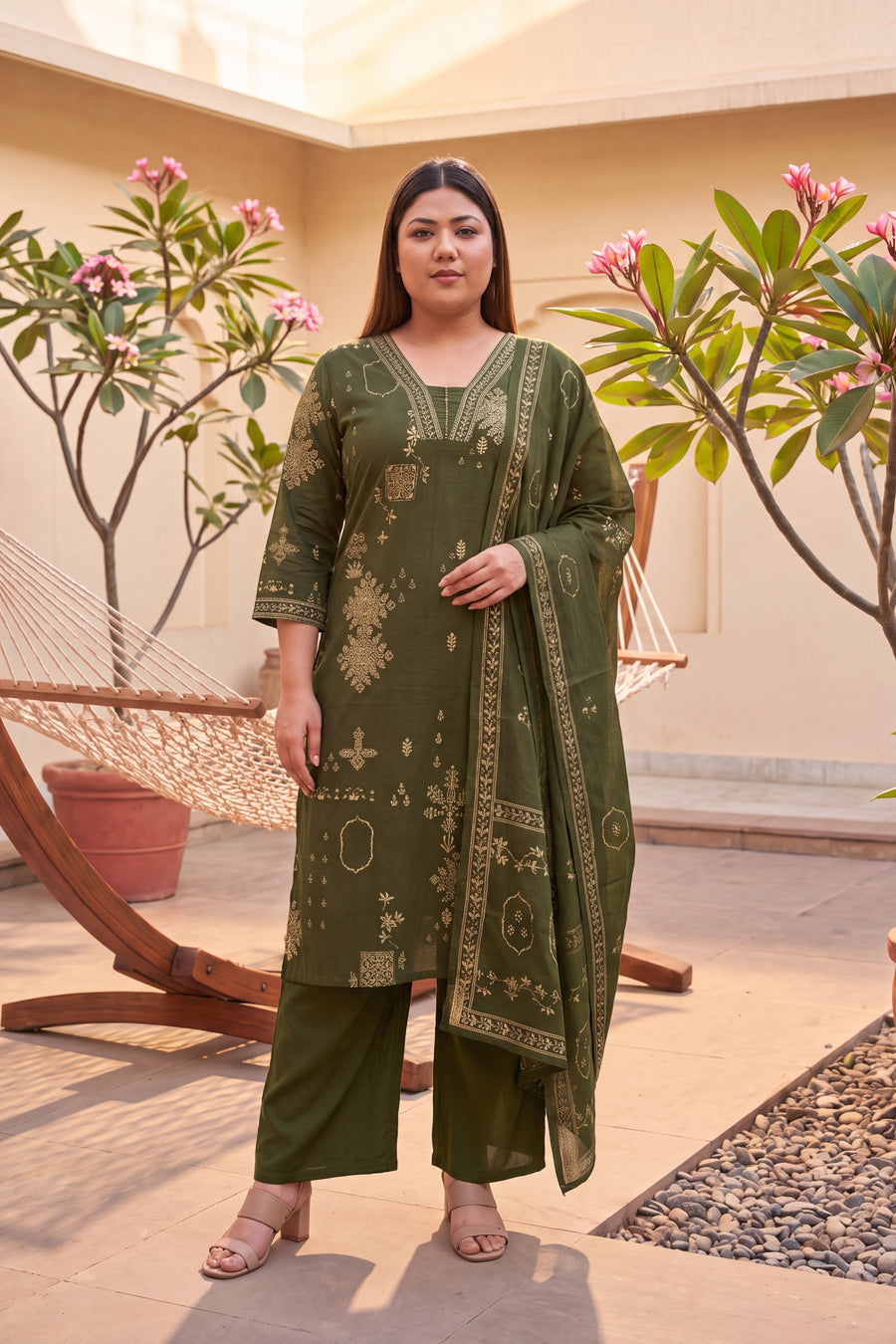 Tundra Sage Cotton Dupatta Set — image 12