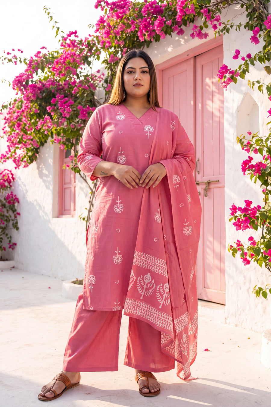 Boudoir Blush Cotton Dupatta Set — image 11
