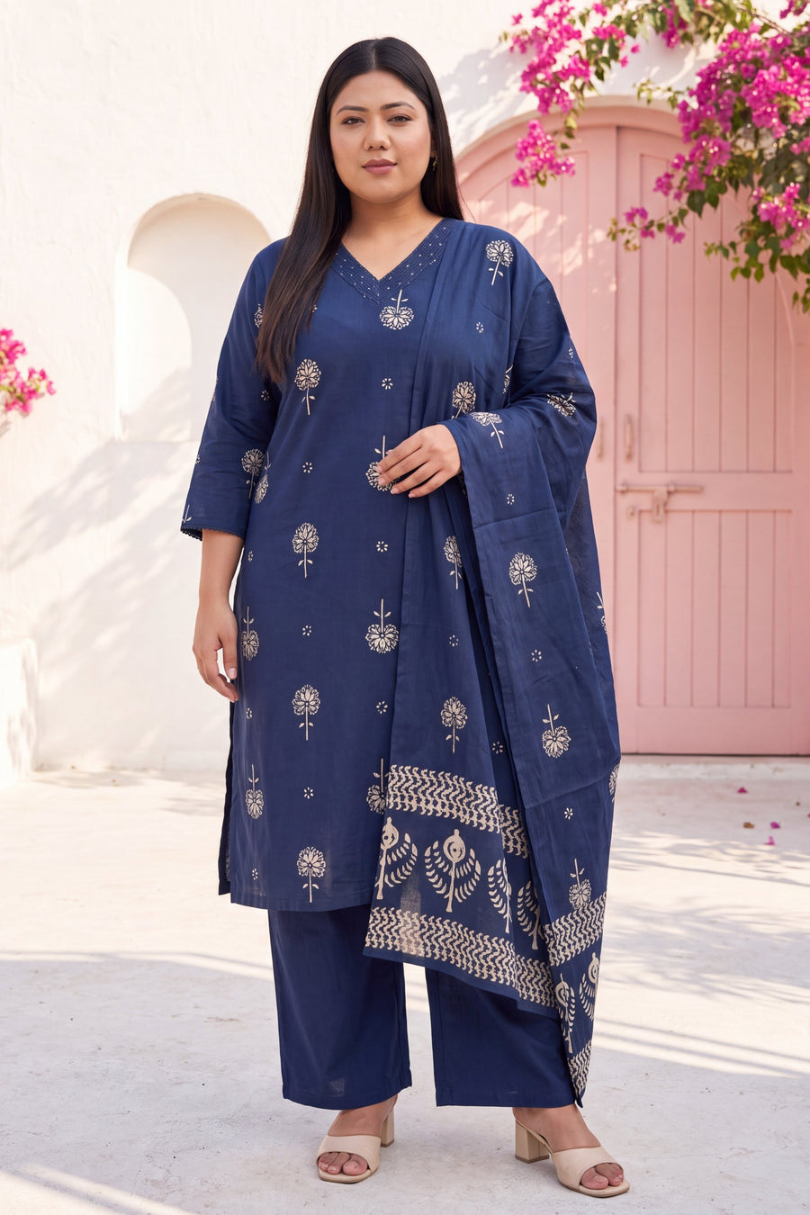Lantern Sapphire Cotton Dupatta Set — image 13
