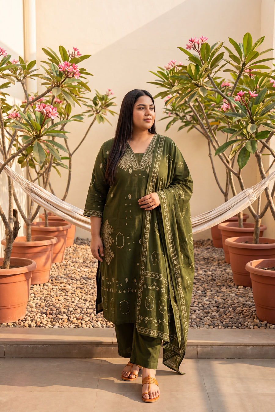 Tundra Sage Cotton Dupatta Set — image 13