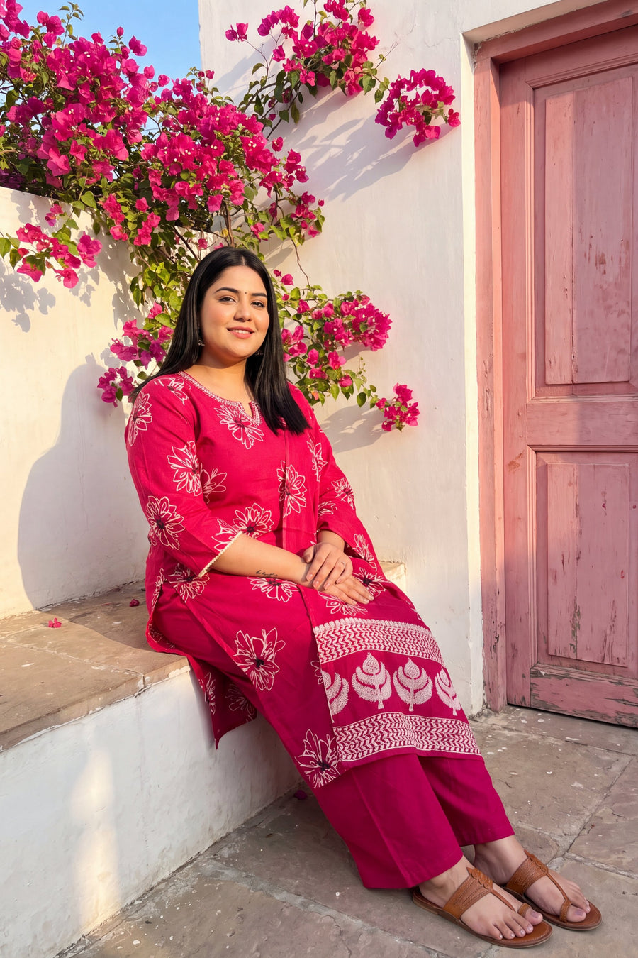 Fawn Rose Cotton Dupatta Set — image 15