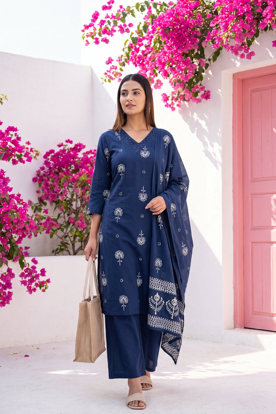 Lantern Sapphire Cotton Dupatta Set — image 15