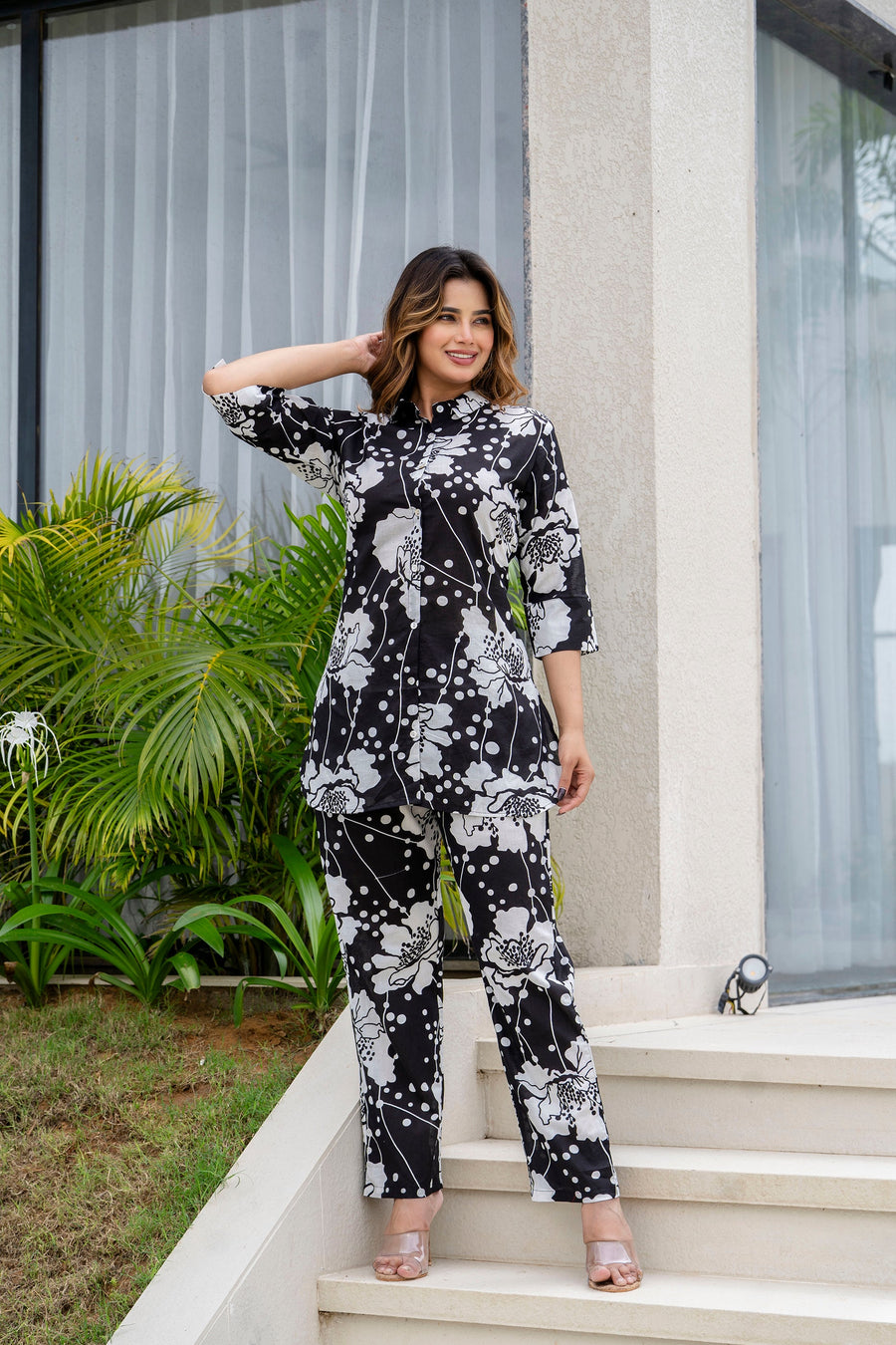 Inkwilt Cotton Co-ord Set – Black Bloom — image 7
