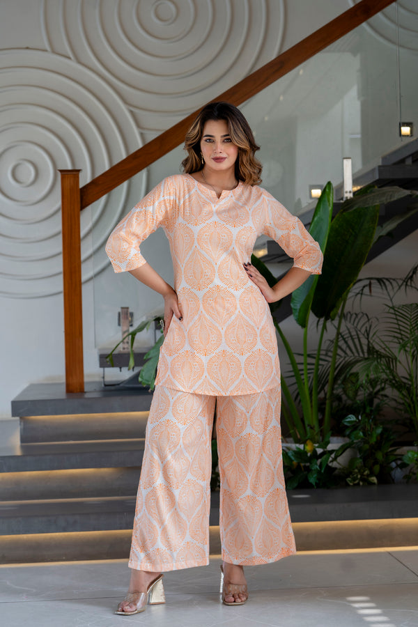 Saffron Sketch Cotton Co-ord Set