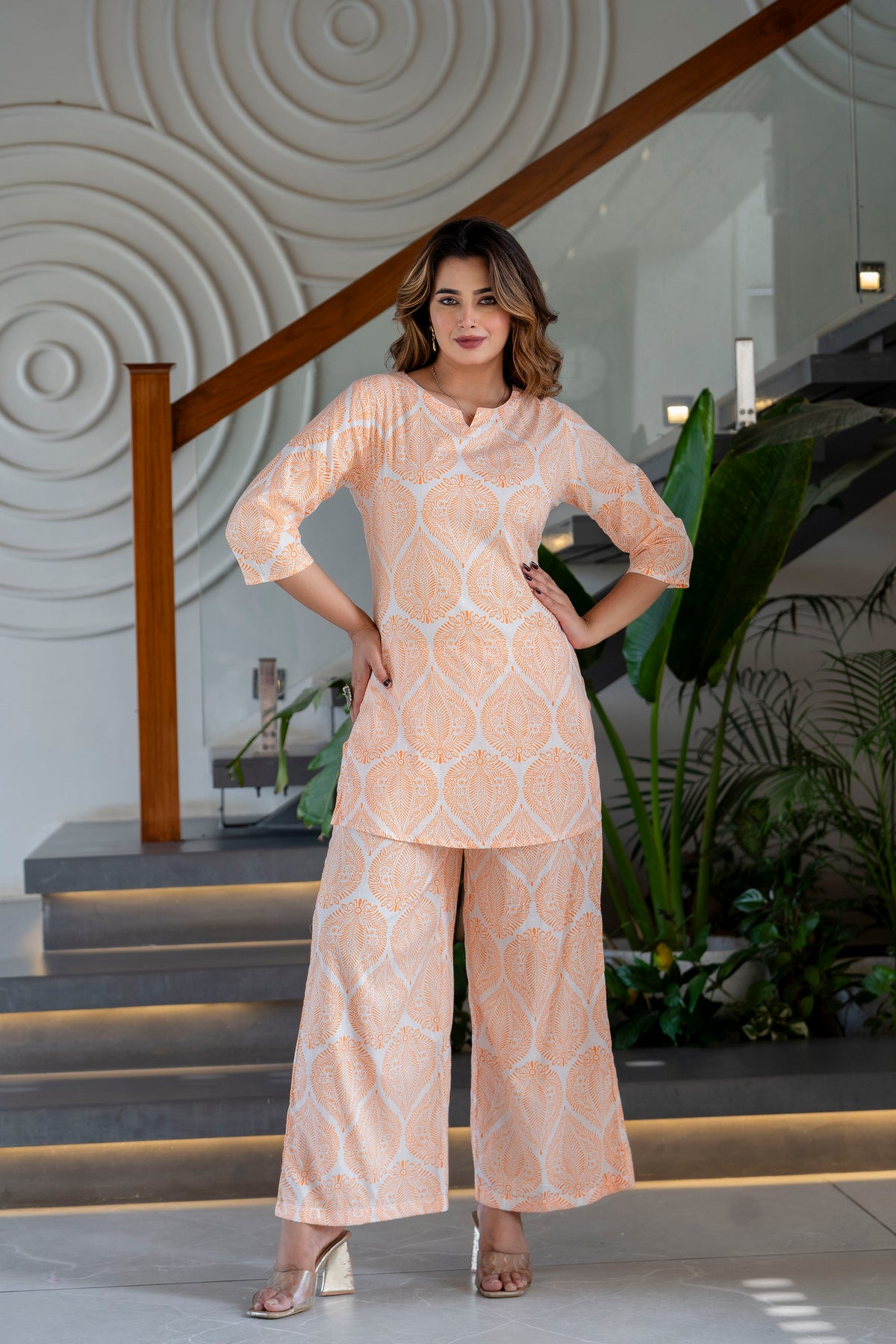 Saffron Sketch Cotton Co-ord Set